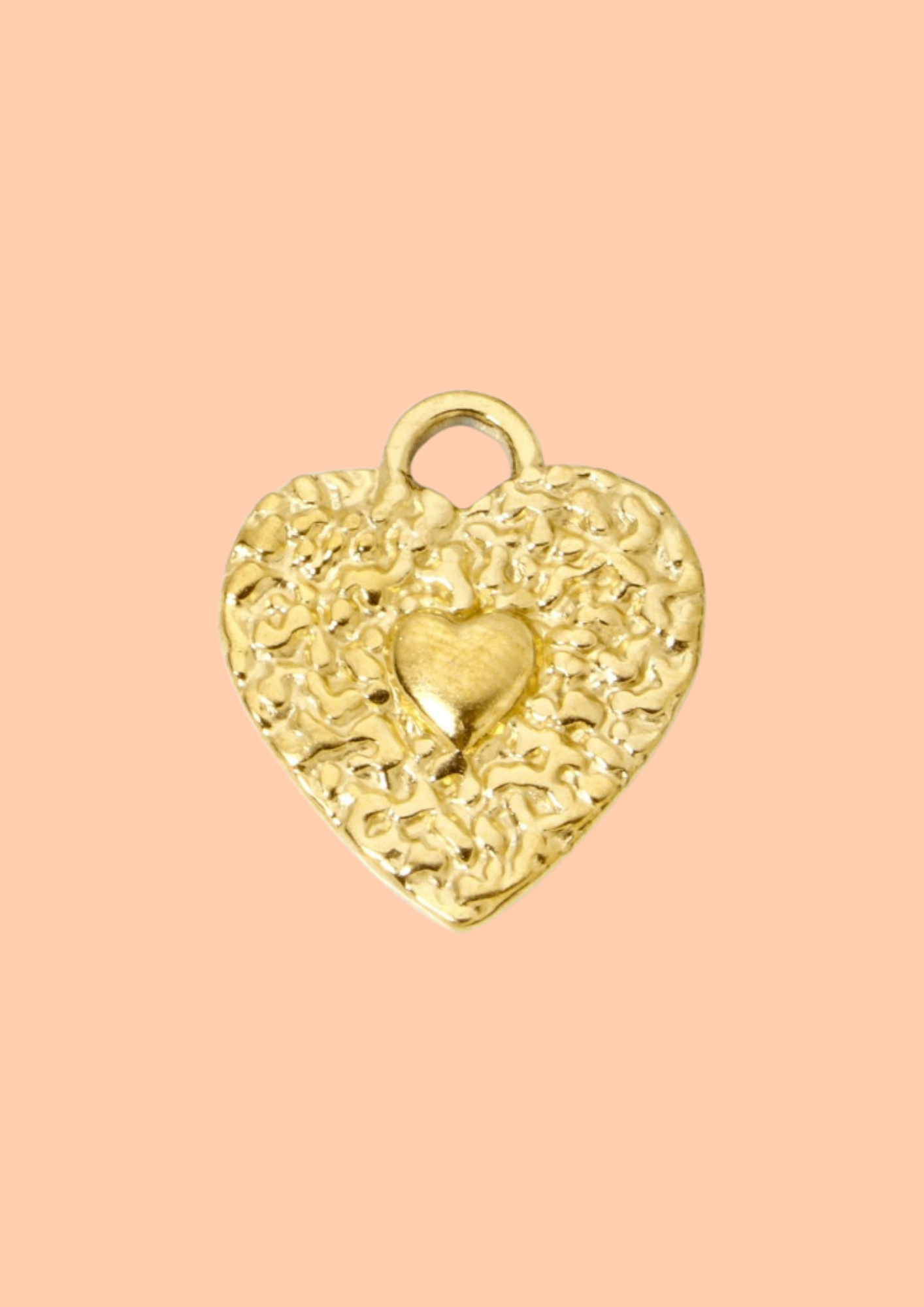 Charms cœur martelé