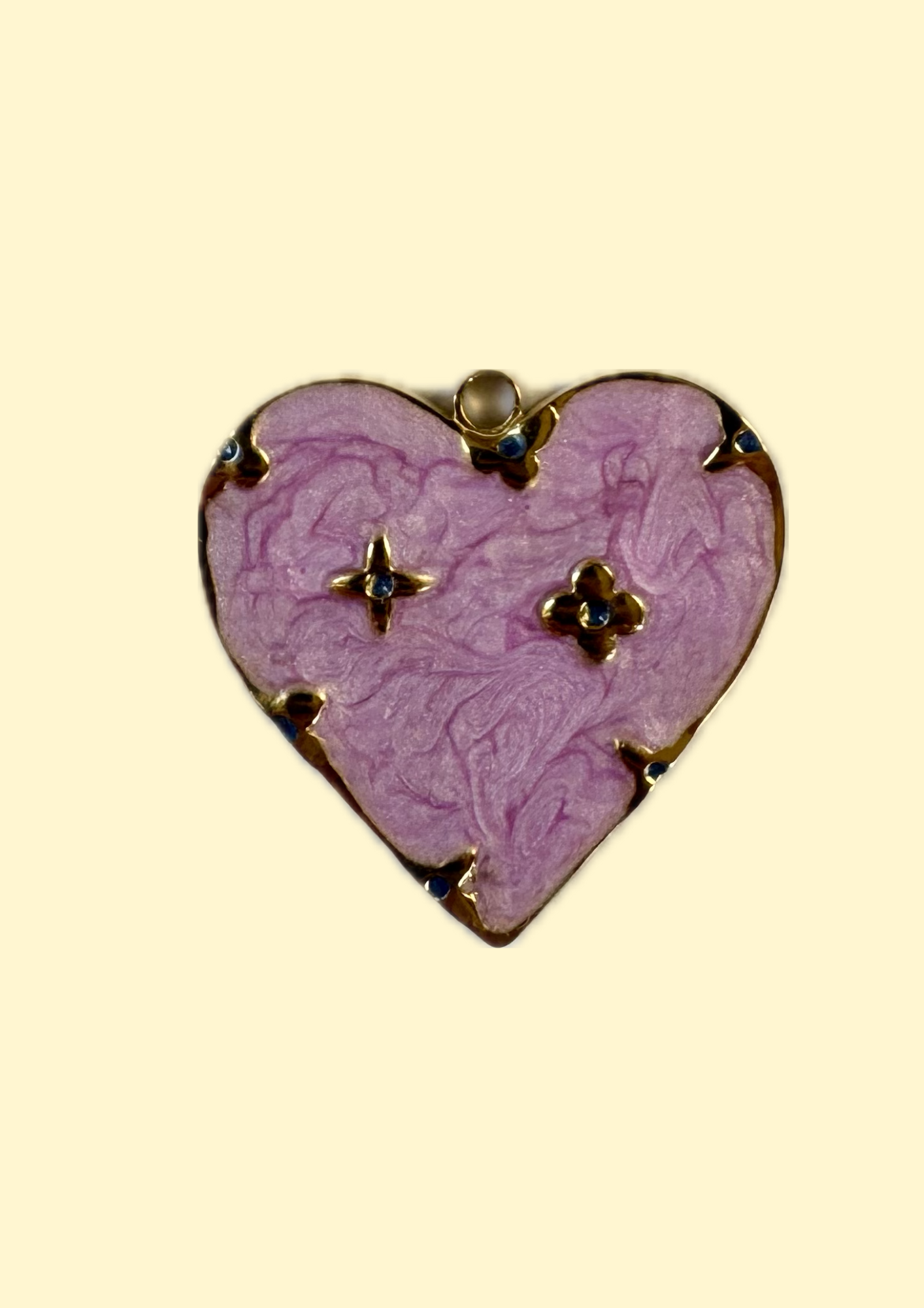 Charms coeur violet motifs