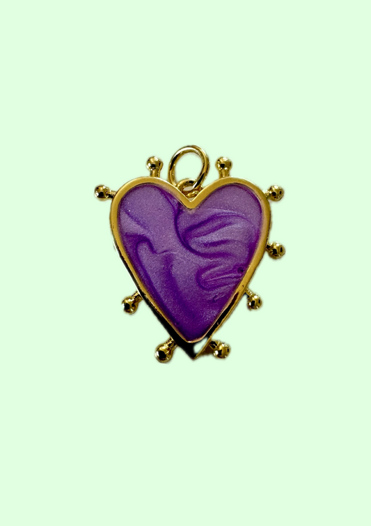 Charms coeur violet