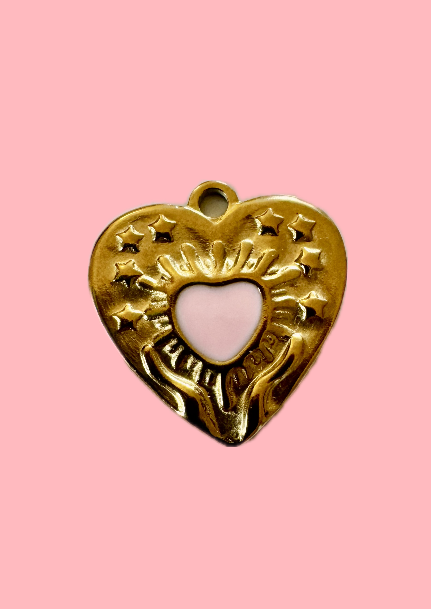 Charms coeur rose clair