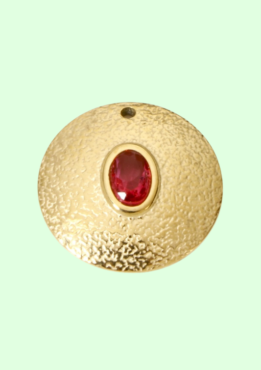 Charms médaillon rubi
