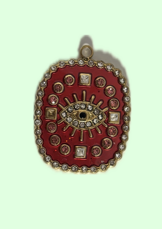 Charms oeil rouge diamant