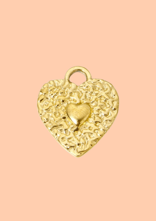 Charms cœur martelé