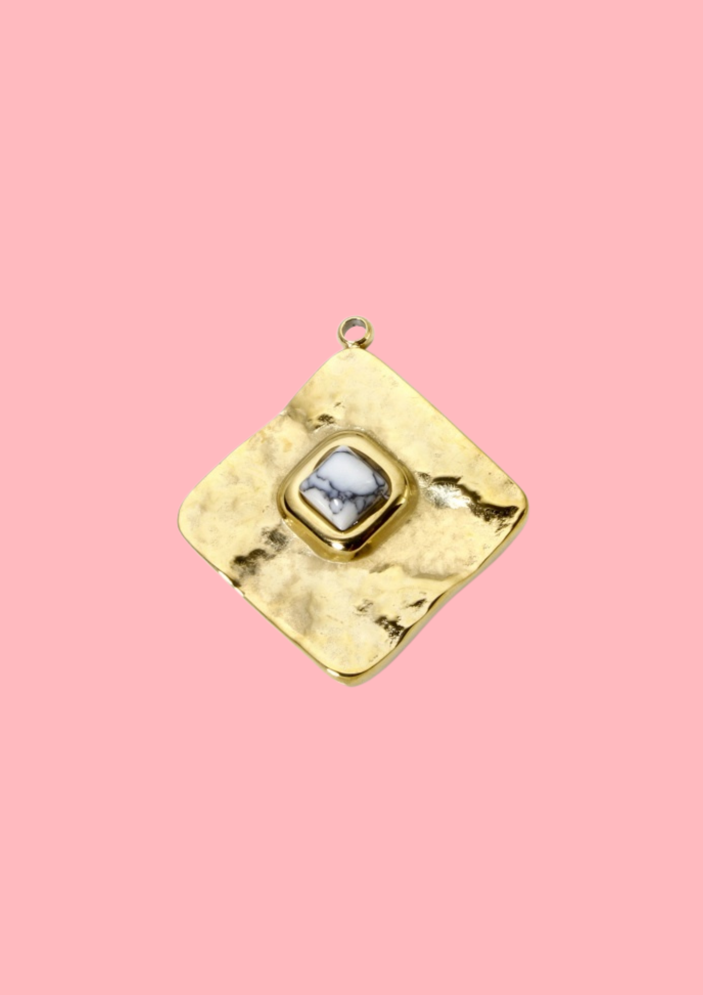 Charms médaillon marbre blanc