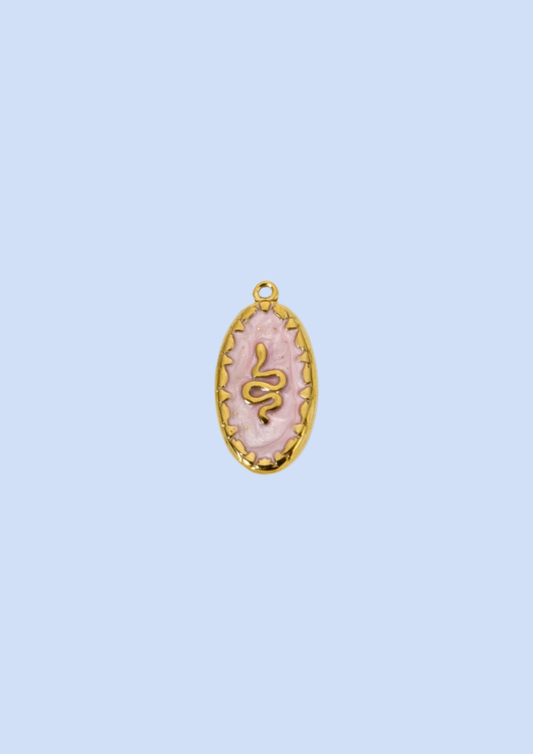 Charms médaillon serpent poudré