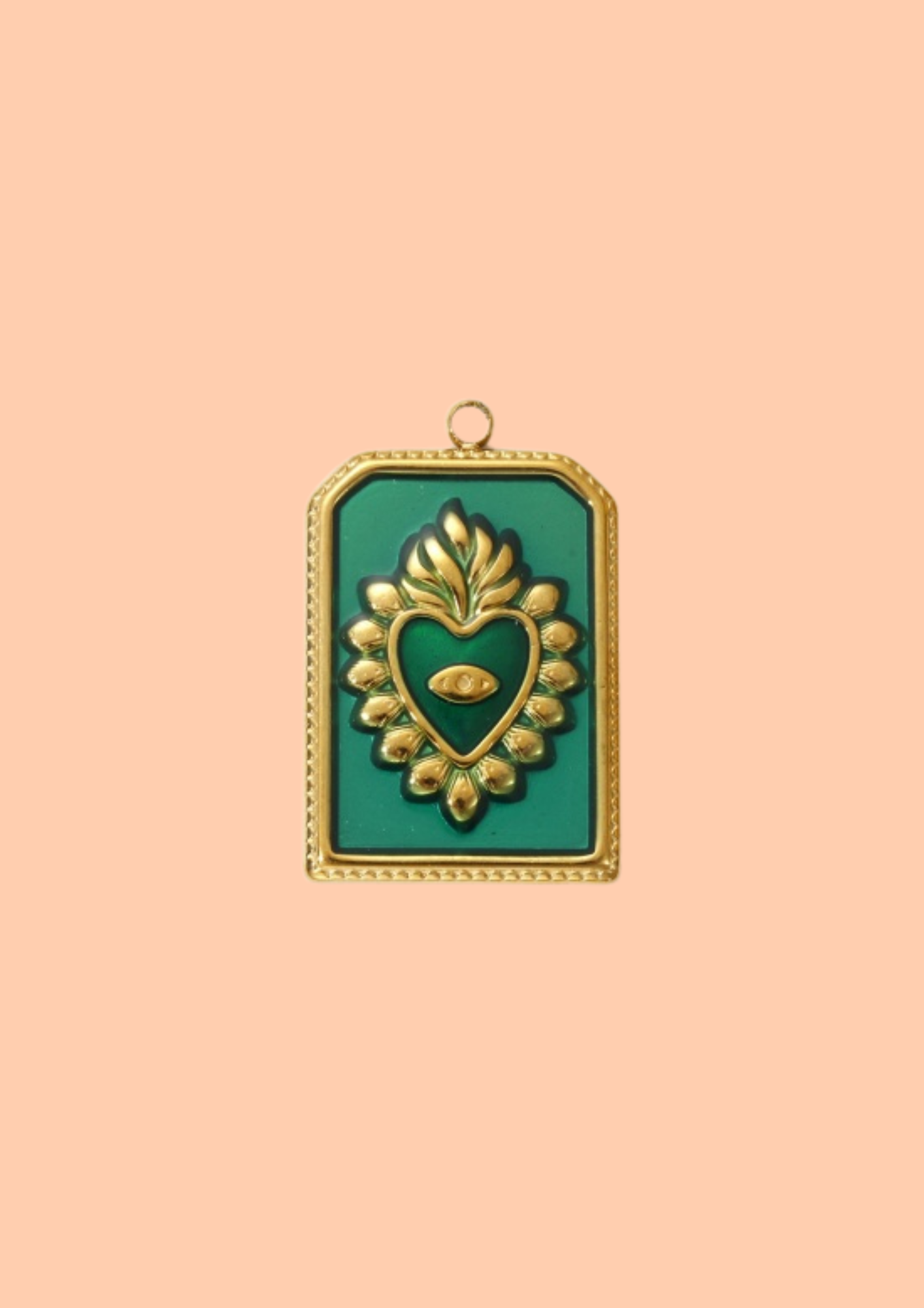Charms cœur sacré ex-voto vert