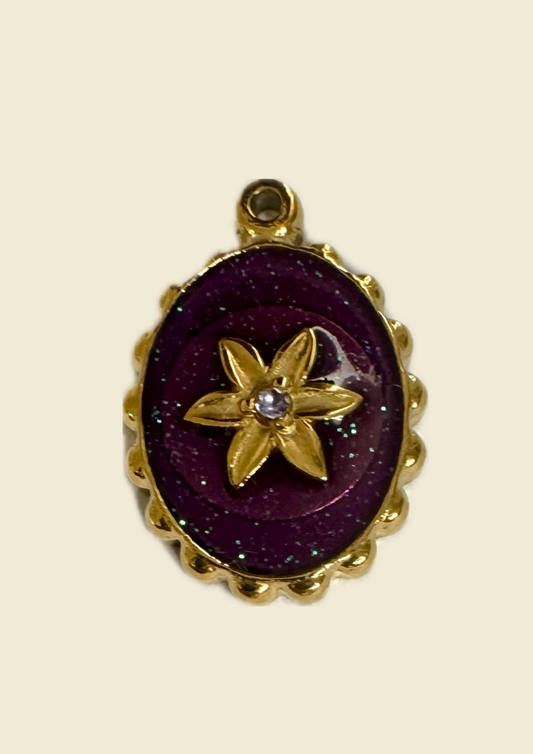 Charms violet fleur