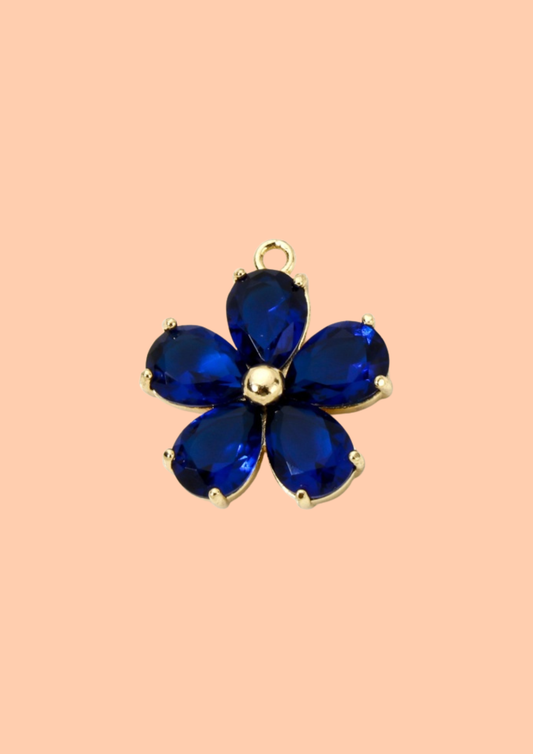 Charms fleur bleu