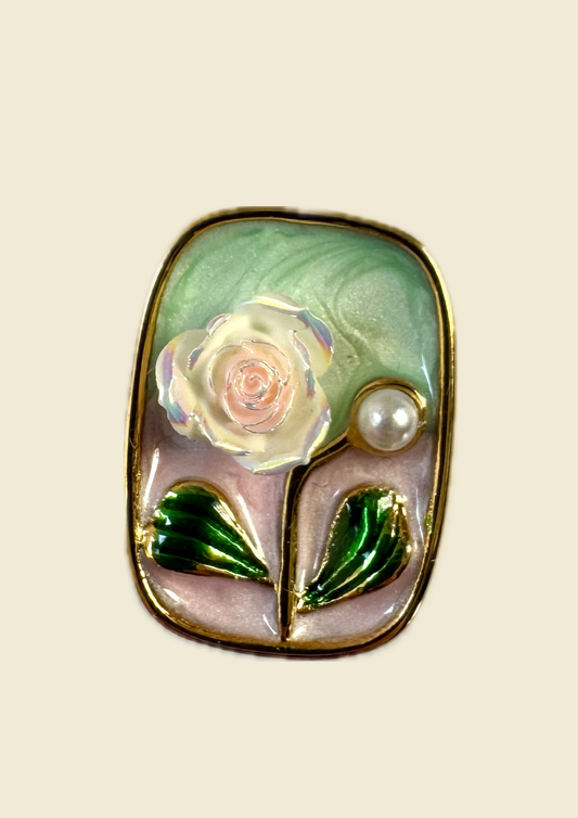 Charms fleur relief