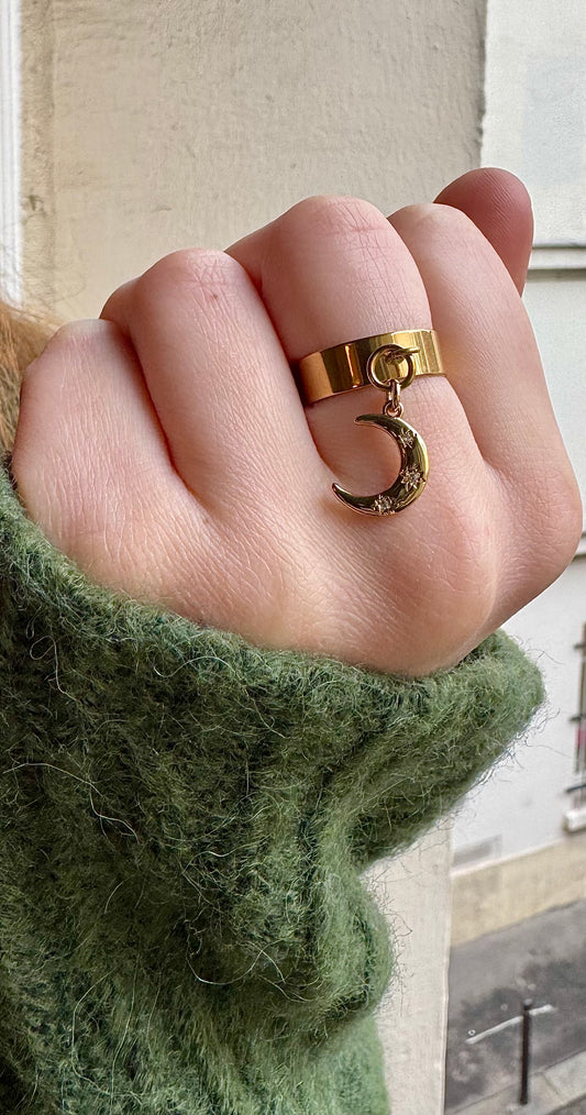 Bague à charms Lune